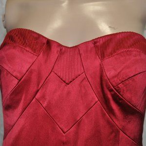 NWT Flawless Badgley Mischka Red Strapless Gown Cocktail Dress